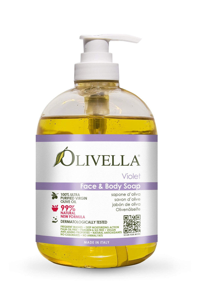 Olivella Liquid Soap Face And Body, Violet, 16.9 Oz